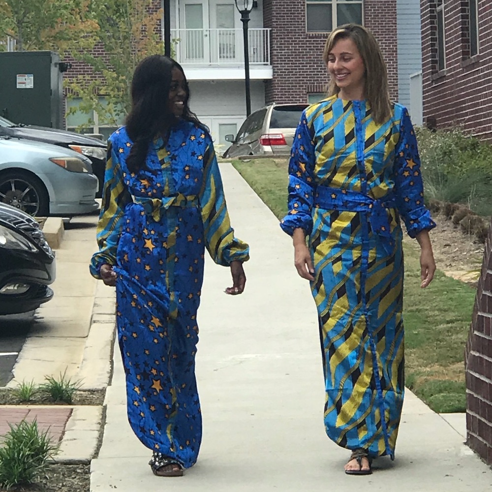 African Print Belted Kimono Dresses